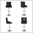 thumbnail image 6 of Velvet Bar Stools Set of 2 Modern Counter Height Bar Stools with Lion Pull Ring Tufted Back, Nailhead Upholstered Barstools for Home Kitchen Island, Swivel Adjustable Stool Chair in Black, 6 of 9
