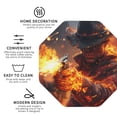 thumbnail image 3 of Rateoe Western Fire Cowboy Drawing Drink Coasters Set of 4 Leather Coasters Spill Protection for Table Desk,Durable and Non Slip Leather Coaster ,4 Inches Drink Mats-Octagon, 3 of 6