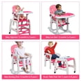 thumbnail image 3 of Costway 3 in 1 Baby High Chair w/ Adjustable Seat Back and Removable Trays Pink, 3 of 8