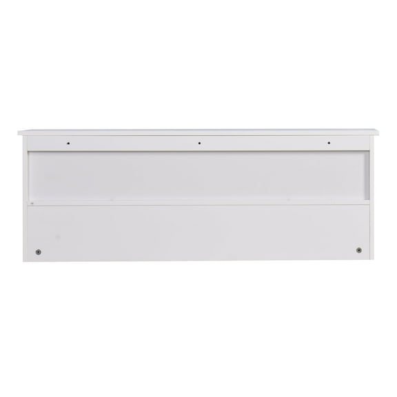 Newboti Furniture White Entryway Wall Mounted Coat Rack with 4 Dual Hooks Living Room Wooden Storage Shelf 11843