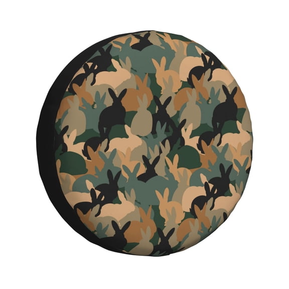 Vsdgher Camouflage Rabbit for Spare Tire Cover, Tire Wheel Protector Wheel Cover Fit for Truck,Trailer,RV,SUV,Camper and Most Vehicle-14 inch