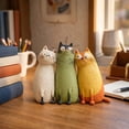 thumbnail image 6 of KGJQ Handmade Whimsical Cat Figurine Cute Small Resin Cat Sculpture for Desk Bookshelf Nightstand Home Decor Cat Lovers Gifts, 6 of 8