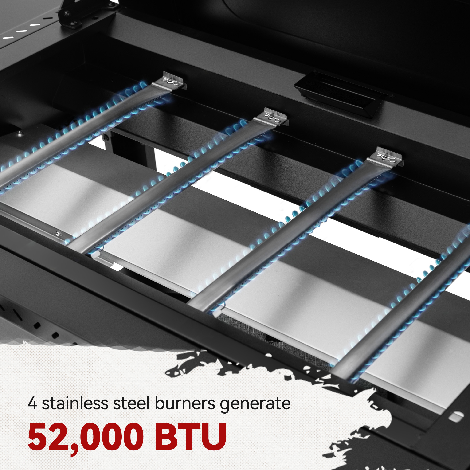 Royal Gourmet GB4007P 34-Inch 4-Burner Propane Gas Griddle with Hood, Griddle with Collapsible Side Shelves and Front Basket