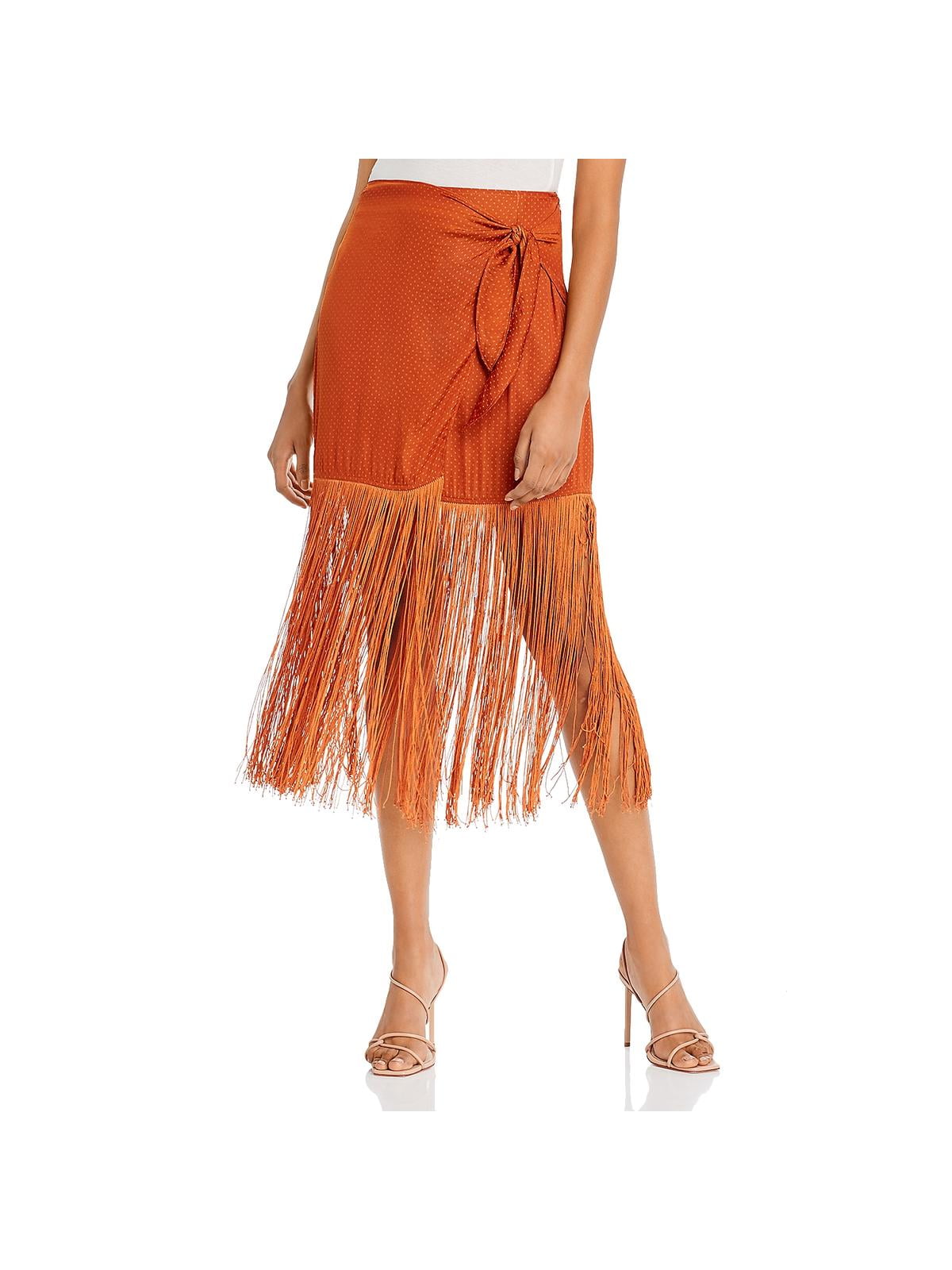 fringe orange skirt