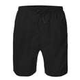 thumbnail image 4 of Wukai Black Print Beach Trunks with Compression Liner Swimsuit Quick Dry Beach Sports Shorts with Pocket-3X-Large, 4 of 8