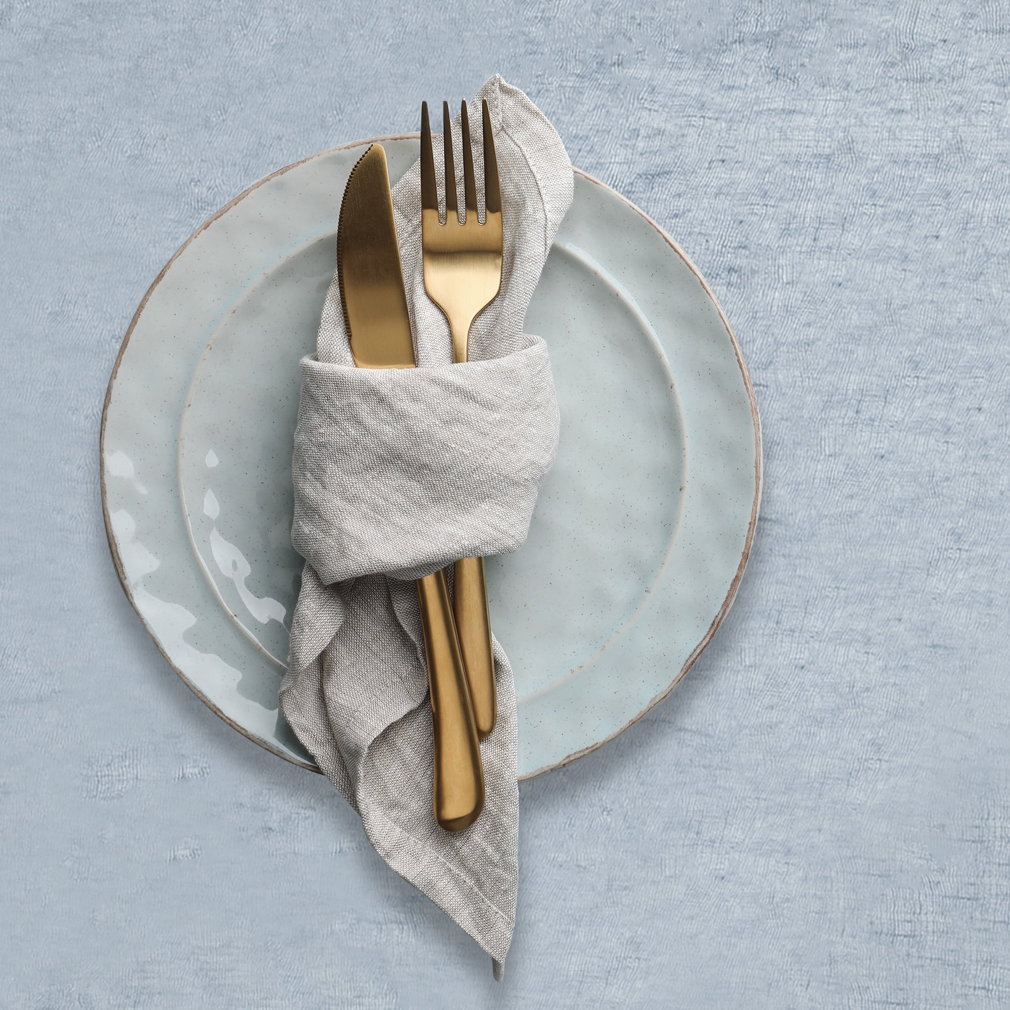 Unique Bargains 12Pcs Polyester Heat Resistant Washable Table Mats Blue