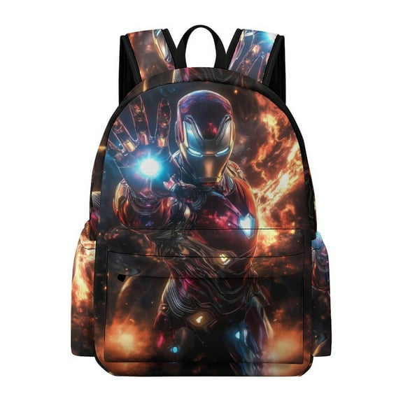 Iron-Man Backpacks, School Bookbag Printed Laptop Bag Shoulder Light Casual Backpack for Travel Hiking Camping