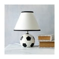 thumbnail image 2 of Soccer Ball Table Lamp - 11.5" Ceramic Base & White Shade - Sports Fan Decor for Desk & Nightstand, 2 of 10
