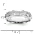 thumbnail image 4 of Sterling Silver Rhodium-Plated 6mm Brushed Fancy Band Size 10.5 Made In United States qwb110brh-10.5, 4 of 5