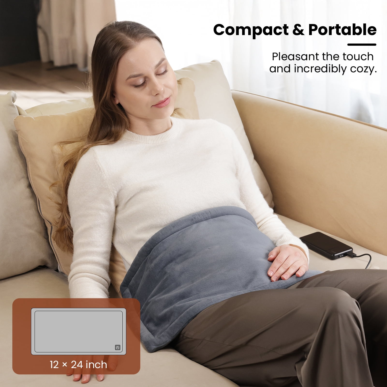 Bob and Brad Weighted Electric Heating Pad for Deep Muscle Pain, Joint Pain, and Spasms, 12"x24"