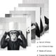 thumbnail image 2 of Lote de 6 lienzos decorativos para baño, sin marco, impermeables, con divertidos chimpancés, en blanco y negro, de 8 x 10 pulgadas., 2 of 9