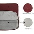 thumbnail image 3 of RAINYEAR 15.6 Inch Laptop Sleeve Soft PU Leather Case Protective Water Resistant Zipper Padded Cover Carrying Bag Compatible with 15.6" Notebook Computer Chromebook (Red), 3 of 7
