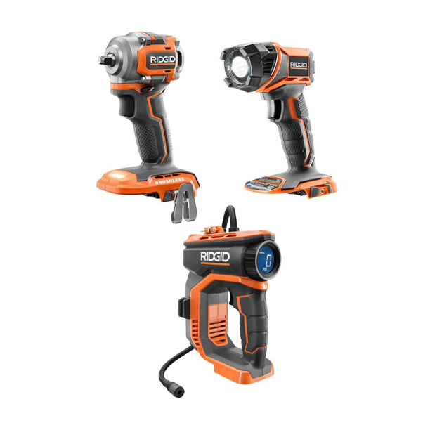 RIDGID 18V Brushless Cordless 3/8 in. Impact Wrench, Torch Light, High