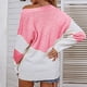 thumbnail image 2 of Gibobby Sueter para mujer Suéter informal cómodo con cuello en V y bloque de color para mujer para otoño e invierno(Rosa,G), 2 of 5