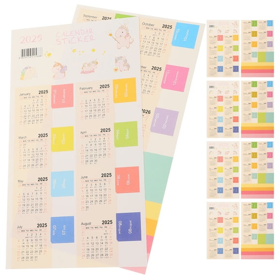 6 Sets Monthly Tabs for Planner Stickers Index Sticker 21.00X11.50X0.10CM White