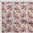 thumbnail image 4 of Soimoi Chinese Floral Print, Silk Fabric, Decor Sewing Fabric by The Yard 42 Inch Wide,Decorative Fabric for Shirts Suits Ties, Magenta, 4 of 5