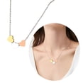 thumbnail image 2 of AOOOWER 3 Hearts Choker Necklace Stainless Steel Neck Ornament Trendy Women's Neck Chain, 2 of 18