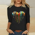 thumbnail image 2 of PEZHADA Blouses pour Femmes Manches 3/4 Mode Féminine Manches Trois-Quarts Col Rond Rétro Imprimé Hauts Amples Blouse Manches Trois-Quarts, 2 of 9