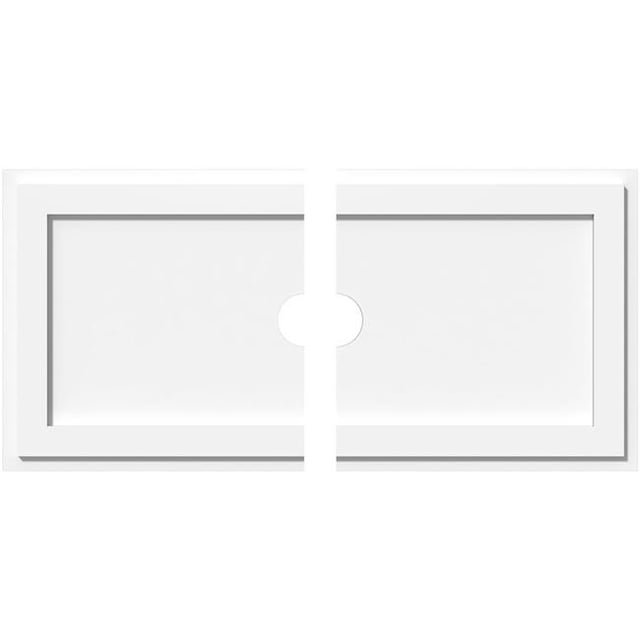 Ekena Millwork CMP34X17RE2-03000 3 in. ID x 11.75 in. Rectangle Architectural Grade PVC Contemporary Ceiling Medallion - 2 Piece