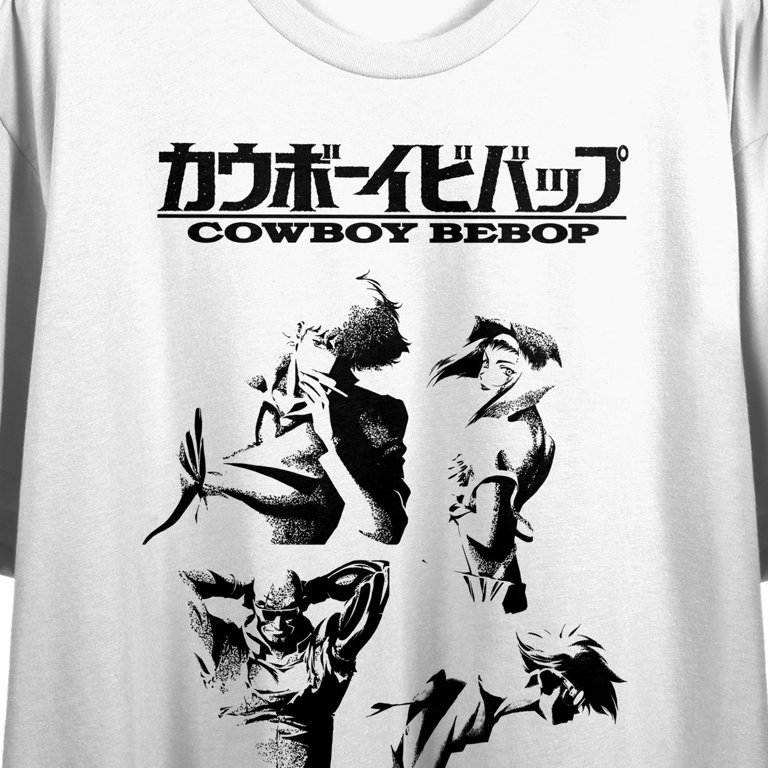 Cowboy Bebop Key Characters Juniors White Boyfriend Crop T-shirt