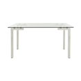 thumbnail image 3 of Emma Dining Table in Gold, Rectangular Dining Table, Glass Dining Table, Stainless Steel Dining Table, Clear Glass Dining Table, Modern Rectangle Dining Table, Kitchen Dining Table with Tempered Glass, 3 of 5