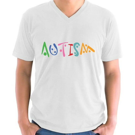 Autism Awareness Autism Autistic Support Shirt for Men V-neck Short Sleeve Mens Graphic Tee