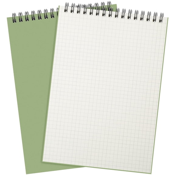 Engrowtic 2 Pack Graph Paper Spiral Notebook A5 | 140 Pages Grid Notepad, Top Wirebound for Math Office Sketching, Hardcover Memo Pad, Students Engineers Teachers