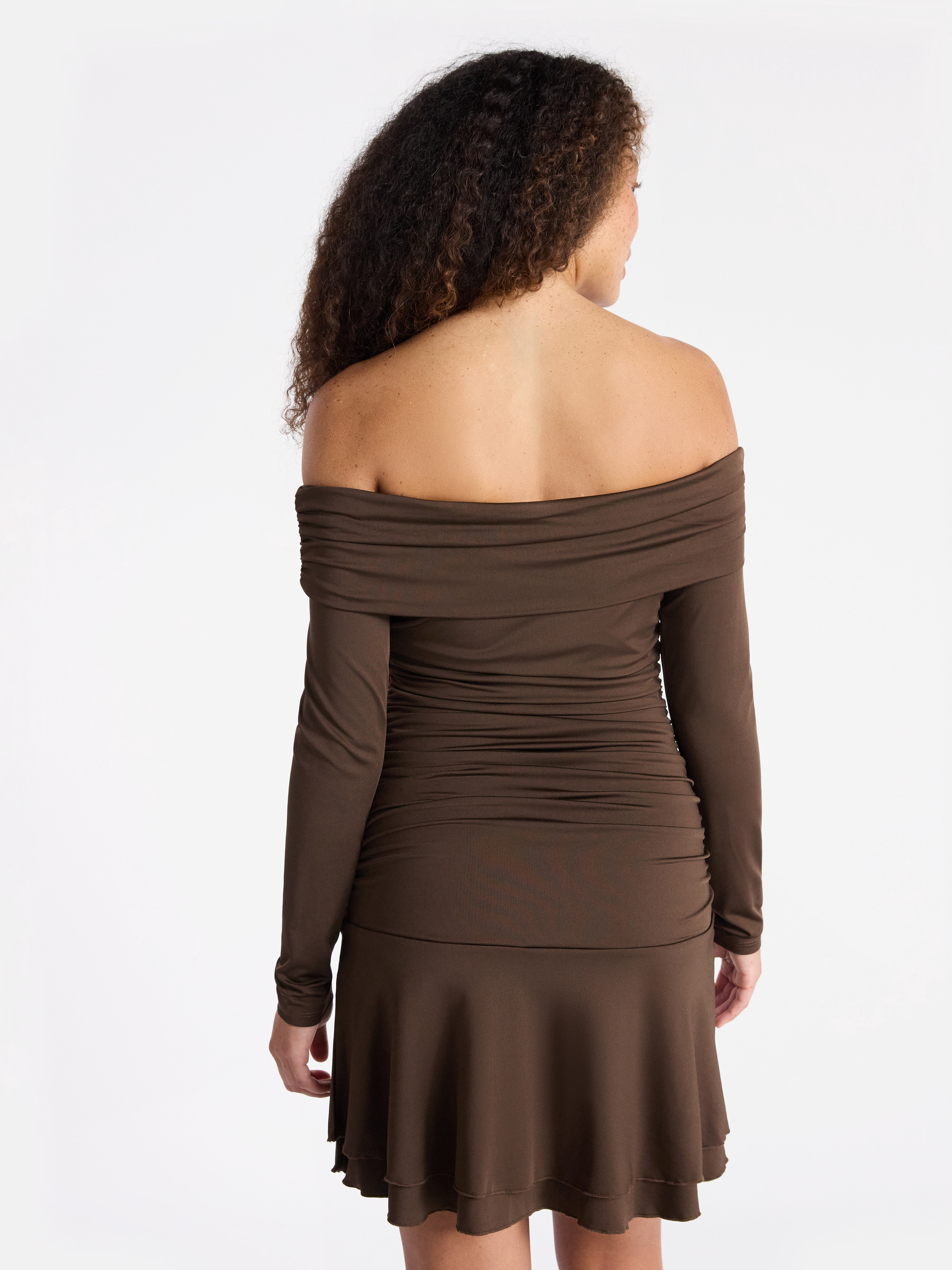 No Boundaries Off-The-Shoulder Long Sleeve Mini Dress, Women's
