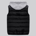 thumbnail image 4 of DHFJKG Mens Winter Vest Casual Zipper Pocket Drawstring Hooded Sleeveless Padded Jacket Leisure Jackets, 4 of 6