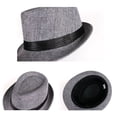 thumbnail image 7 of Mid-aged Men Women Jazz Hat Outdoor Solid Color Wide Brim Ribbon Decor Unisex Casual Cowboy Hat Streetwear, 7 of 7