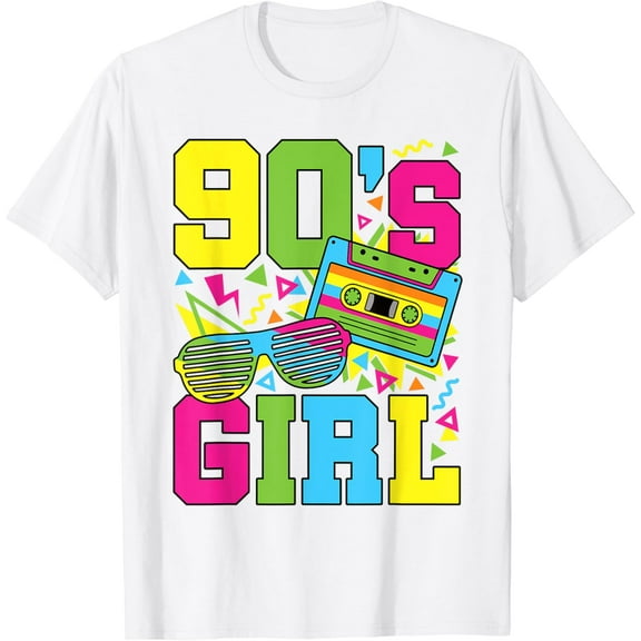 90's Girl Retro 1990s 90s Style Party Outfit Women Girls T-Shirt100% cotton