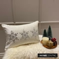 thumbnail image 2 of Christmas Lumbar Pillow Cover, 12" x 20" White Velvet Pillowcase, Modern Snowflake Holiday Decor Oblong Pillow Cover For Sofa Couch, Hotels, Living Room, Bed Room - Shimmer Frost, 2 of 9