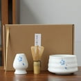 thumbnail image 2 of Juego completo de té matcha japonés, cuenco de matcha de 580 ml, accesorios de té para uso japonés. azul 4 hojas, 2 of 3