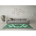thumbnail image 3 of Ahgly Company Machine Washable Indoor Rectangle Persian Turquoise Blue Traditional Area Rugs, 2' x 3', 3 of 4