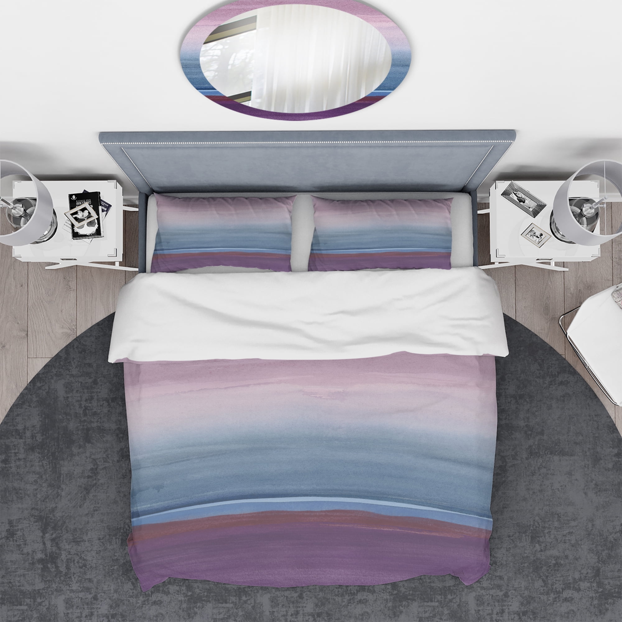 Designart 'Purple Rock landscape III' Geometric Duvet Cover Set