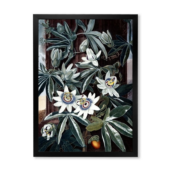 Designart 'Ancient Flowers I' Traditional Framed Art Print