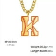 thumbnail image 6 of Baseball Initial A-Z Letter Pendant Necklace Cuban Chain Stainless Steel Jewelry, 6 of 7