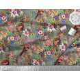 thumbnail image 3 of Soimoi Cotton Duck Fabric Birds,Leaves & Lily Floral Print Fabric by The Yard 42 Inch Wide, 3 of 3