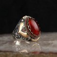 thumbnail image 1 of Anillo turco hecho a mano para hombres, anillos de circón negro con patrón de águila Vintage, Punk, joyería musulmana religiosa islámica de moda, nuevo, 2022, 1 of 4