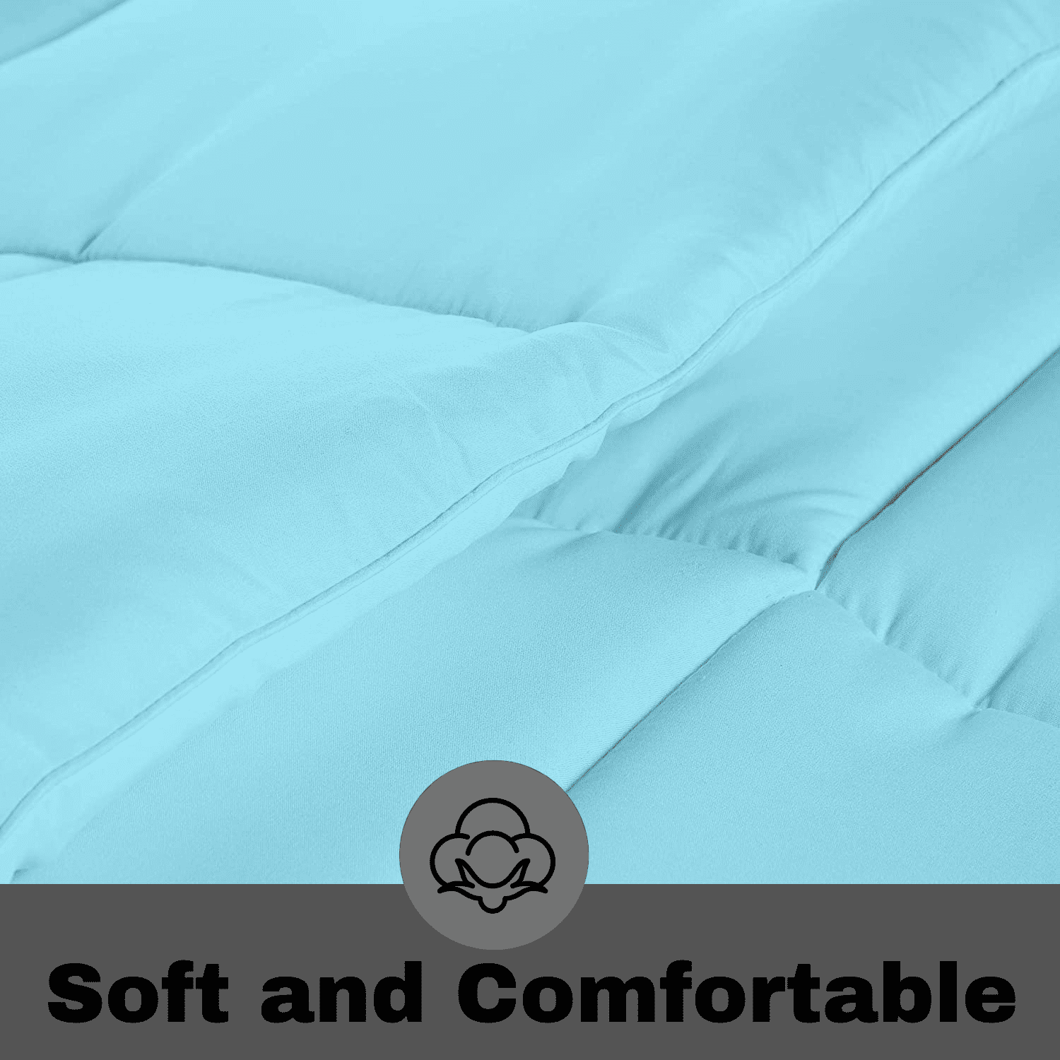 KOMFIT Bedding Comforter Duvet Insert - Quilted Comforter with Corner Tabs - Box Stitched Down Alternative Comforter&nbsp;400 GSM ( Aqua Blue , Full/Queen (90x90) )