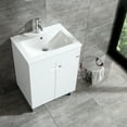 thumbnail image 5 of Wonline New Modern Design White Bathroom Vanity Cabinet with Undermount Resin Sink, 5 of 8