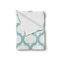 thumbnail image 2 of Aqua Soft Flannel Fleece Throw Blanket, Mesh Pattern with Curvy Lattice Design Old Fashioned Pastel, Cozy Plush for Indoor and Outdoor Use, 50" x 70", Seafoam Cream, by Ambesonne, 2 of 5