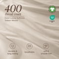 thumbnail image 6 of Bare Home Organic Sateen Sheet Set - 400 Thread Count - 100% Organic Cotton - 4 Piece - California King, French Beige, 6 of 10
