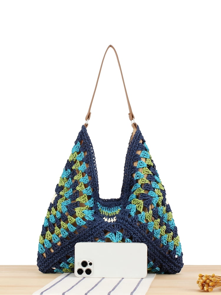 Straw Hobo Bags for Women Vintage Shoulder Bag Everything Tote Bag Designer Beach Bag Holiday Work Everyday Summer