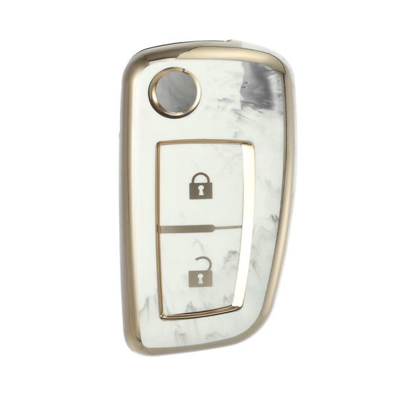 Unique Bargains 2 Button Porcelain Pattern Smart Key Fob Case Cover for Nissan Rogue Frontier TPU Gray