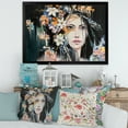 thumbnail image 3 of Designart 'Portrait Of A Young Woman With Flowers I' Modern Framed Art Print, 3 of 4