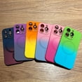 thumbnail image 6 of Magnetic iPhone 12 Pro Max Case [Compatible with MagSafe], Cute Gradient Color Case for Women & Men, Soft TPU Shockproof with Camera Lens Protector Case for iPhone 12 Pro Max-Green Blue, 6 of 15
