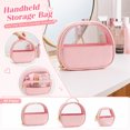 thumbnail image 2 of Makeup Organizer | Pink Makeup Organizer Semi-Circular Toiletry Organizer with Top Handle | Travel Organizer Great As Bridesmaid Gift, 2 of 6