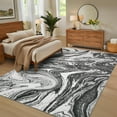 thumbnail image 3 of FairOnly 9'x12'Modern Non Slip Machine Washable Large Area Rug With Abstract Pattern Stain Resisntat Foldable Rug for Bedroom Dining Room,Grey, 3 of 7