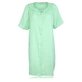 thumbnail image 4 of JEFFRICO House Dresses for Women with Pockets - Lightweight Breathable Short Sleeve Muumuu & Nightgowns - Snap Front Housecoat and Dusters for Women, 4 of 6